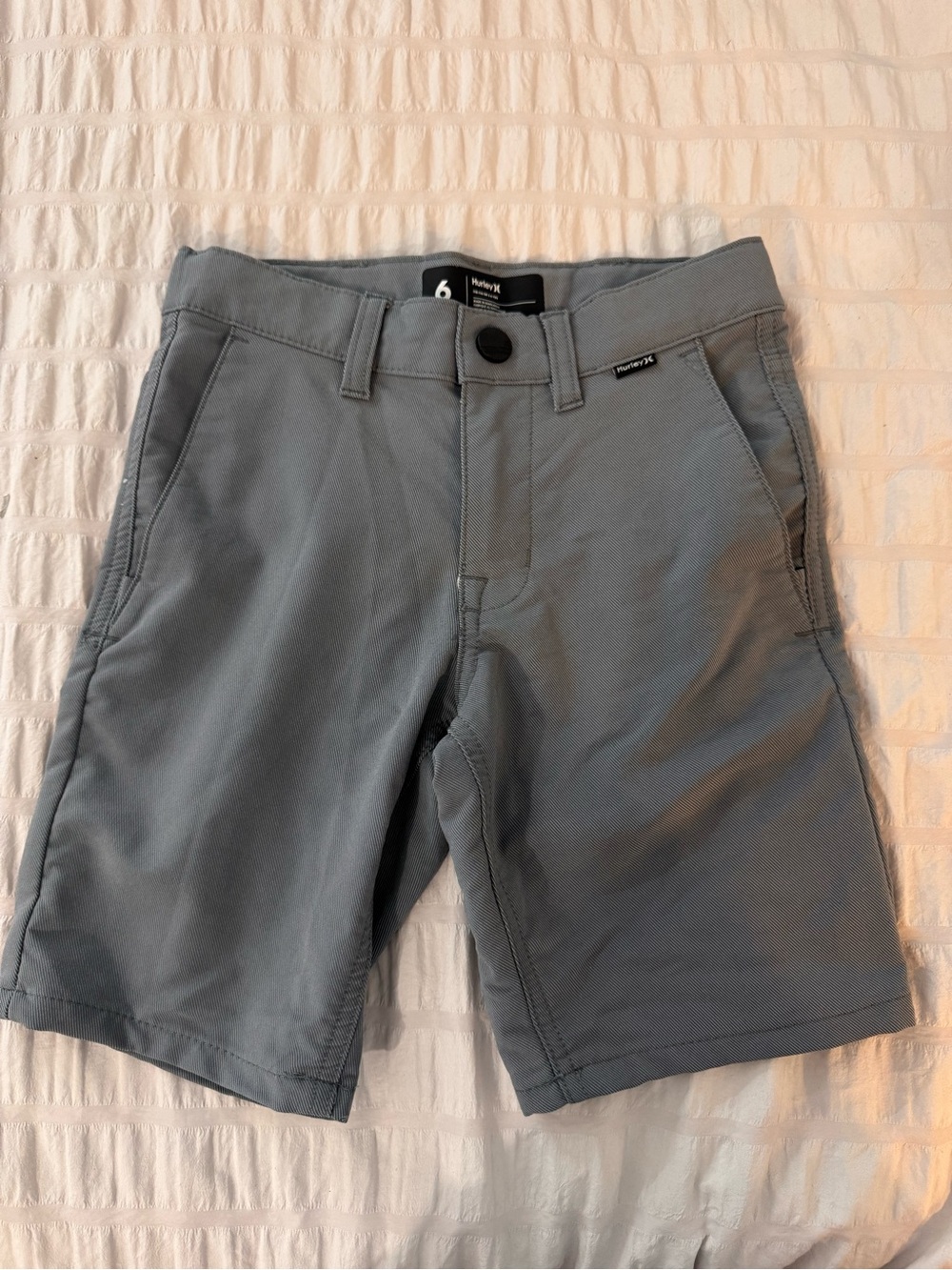 Hurley Boy’s Light Gray Flat Front Shorts